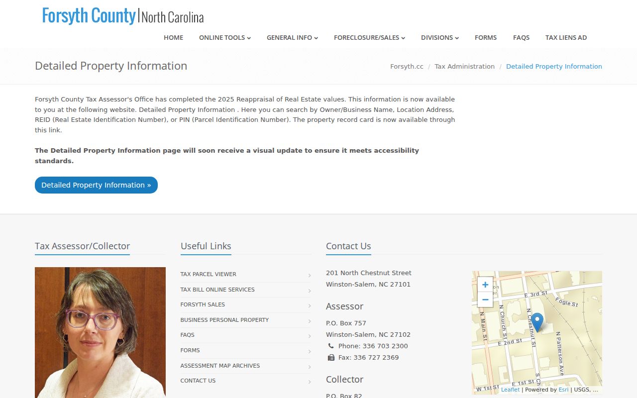 Forsyth County residents directory property-search fields