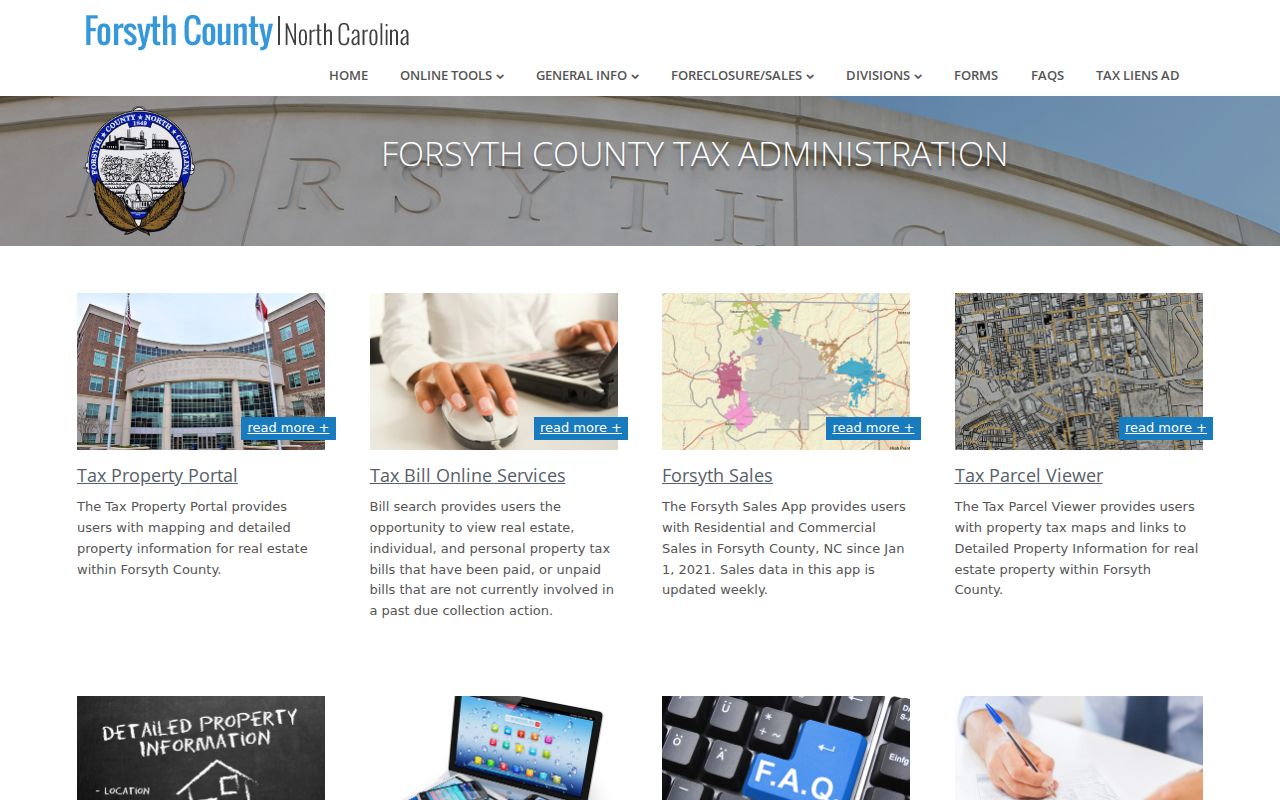 Forsyth County street directory Tax Administration property and mapping resources