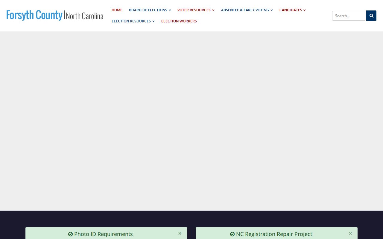 Forsyth County ZIP code directory image of the Board of Elections resource