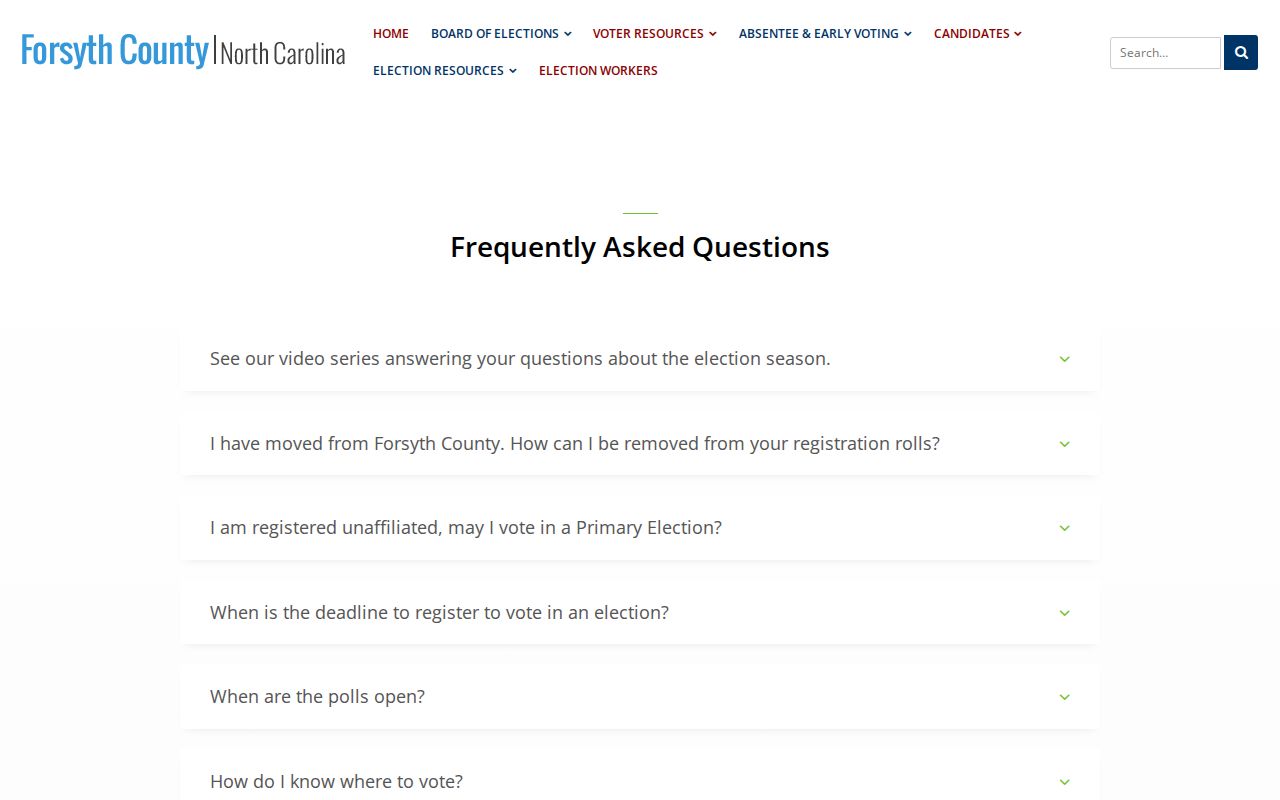 Forsyth County resident lookup image from the voter information update source