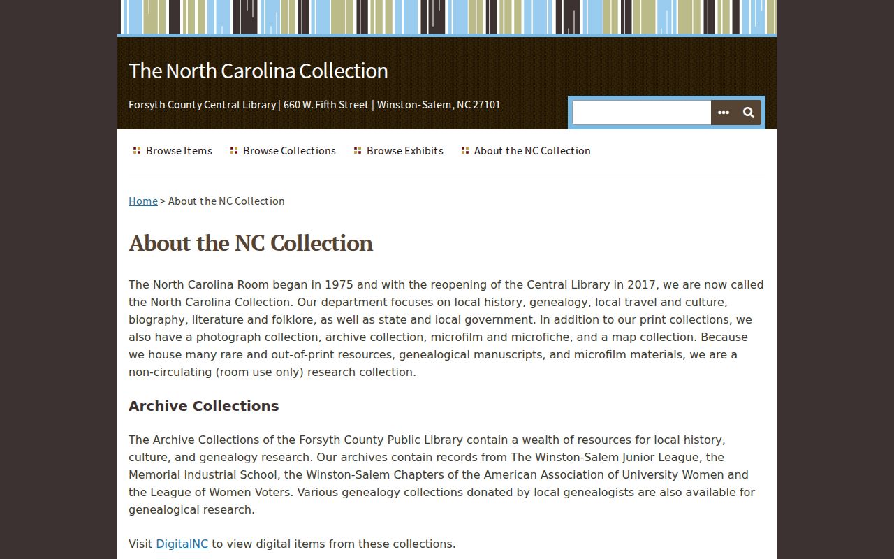 Forsyth County city directory research at the North Carolina Room