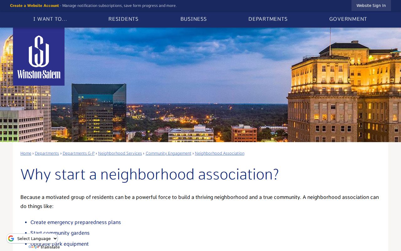 Forsyth County neighbors neighborhood association guidance and contact resources