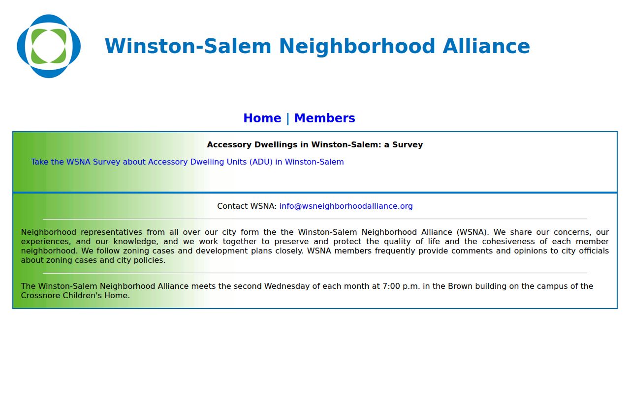 Forsyth County neighbors Winston-Salem Neighborhood Alliance civic connection